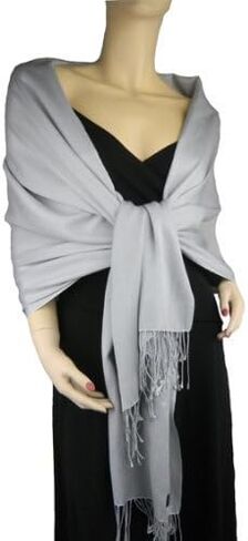 Pashmina/Silk Wrap Silver Grey in Kuwait