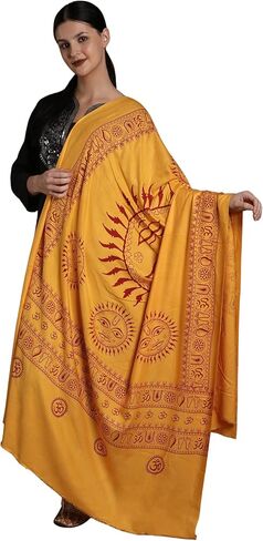 Exotic India Printed Surya (Sun God) Prayer Shawl in Kuwait