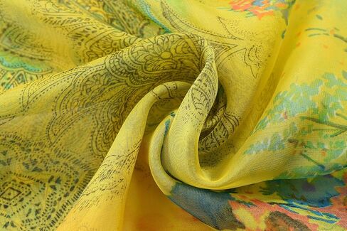 OurLore Womens Swimwear Chiffon Cover up Printed Floral Beach Sarong Swimsuit Lightweight Bikini Wrap Sheer Mesh Shawl Scarf in Saudi Arabia