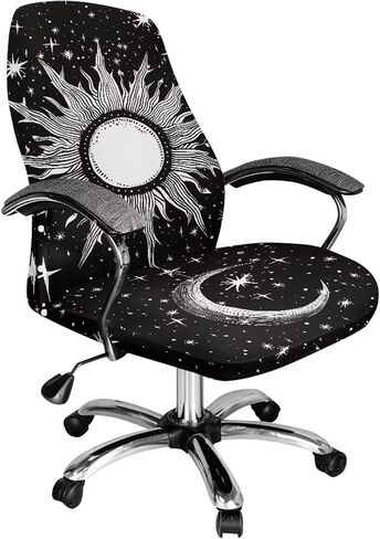 Purple Butterfly Chair Covers Computer Office Chair Cover Protective Stretch Decorative Fabric Cover Standard Size Easy to Install Seat Cushion Split Protectors,Size S in Saudi Arabia