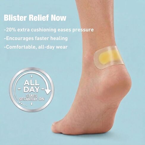 Careland Advanced Hydrocolloid Gel Bandages - Waterproof Blister Bandages 1.14×2.32in, 40 Pack for Blister Prevention & Pain-Free Healing in Kuwait