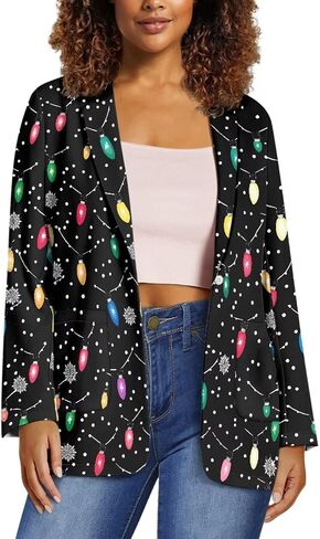Blazers for Women Business Casual Long Sleeve One Button Lapel Open Front Suit Jackets Work Blazer with Pockets in Saudi Arabia