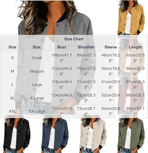 Bomber Jacket Women Faux Suede Button Front Cropped Jackets Ribbed Trim Long Sleeve Lined Coat Casual Fall Outerwear in Saudi Arabia