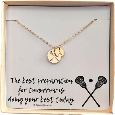 Personalized Lacrosse Necklace for Girls Women, Lacrosse Player Gift, Lacrosse Team Gift, Jersey Number or Initial Custom Necklace for Lacrosse in Saudi Arabia
