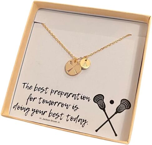 Personalized Lacrosse Necklace for Girls Women, Lacrosse Player Gift, Lacrosse Team Gift, Jersey Number or Initial Custom Necklace for Lacrosse in Saudi Arabia