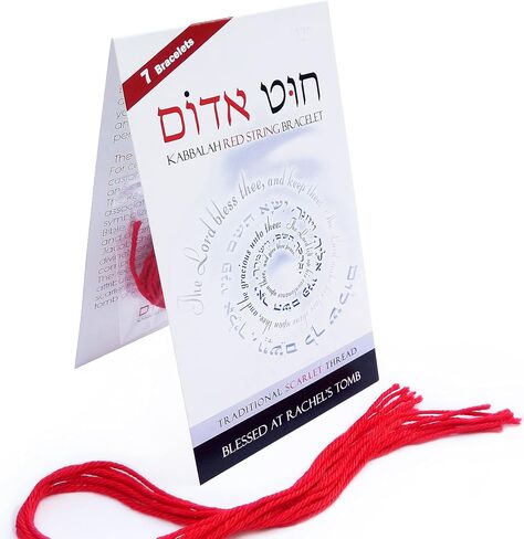 Authentic Kabbalah Red String Bracelet Set - 7pcs, 12", 100% Cotton, Made in Israel, with Explanation, Blessing & Instructions. Ward Off Evil Eye with our Red String Bracelets in Saudi Arabia