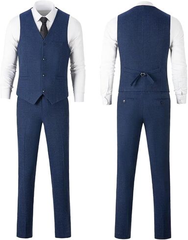 Tweed Retro Men's Suit 3 Piece Slim Fit Herringbone Suits Groom Tuxedos Set Wedding Prom Blazer Jacket Vest Pants for Men in Saudi Arabia