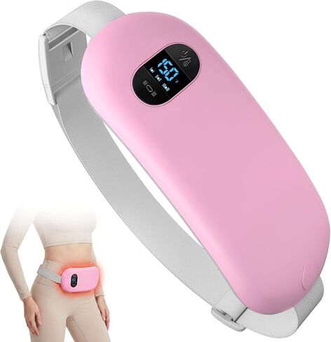Portable Heating Pad for Cramps Upgraded Cordless Electric Period Heat Pad for Back Menstrual Belt 6 Heat 6 Massage Mode Gifts for Women Girl Her Girlfriend Pink in Saudi Arabia