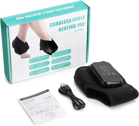 Cordless Foot and Ankle Massager with Heat, Heated Ankle Massager Wrap, Foot Massager for Tired Foot Comfort in Saudi Arabia