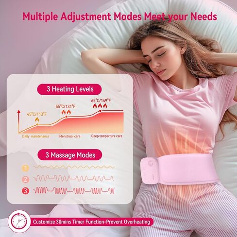 Upgrade Portable Heating Pad for Period Cramps, 5000mAh Portable Cordless Menstrual Heating Pad to Pain Relief, Cramps, Muscles, 400cm² Large Soft Heating Area, Gift for Women Girls in Kuwait