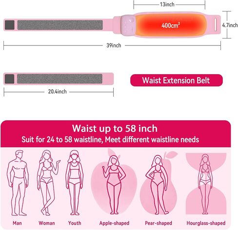 Upgrade Portable Heating Pad for Period Cramps, 5000mAh Portable Cordless Menstrual Heating Pad to Pain Relief, Cramps, Muscles, 400cm² Large Soft Heating Area, Gift for Women Girls in Kuwait
