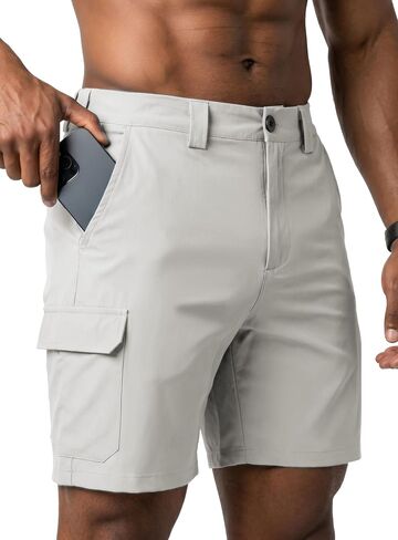 Mens 7" Cargo Hiking Shorts Quick Dry Stretch Lightweight Athletic Outdoor Casual Shorts with Pockets in Saudi Arabia