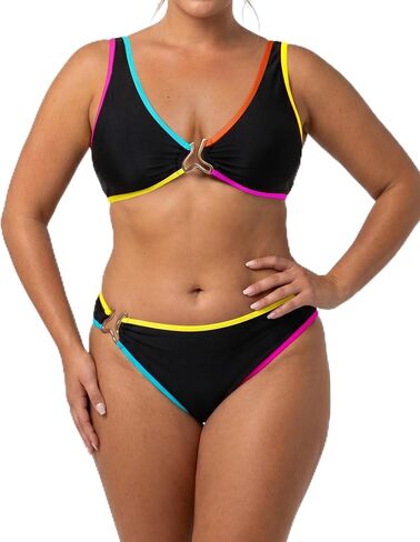XZI 2026 Womens Bikini Sets Neon Sexy Two Piece Swimsuit, V Neck Criss Cross Back Adjustable Cutout Lace Up Back Bathing Suit in Saudi Arabia