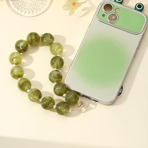 Marble Beaded Phone Wrist Strap Colorful Phones Charm Anti Theft Phones Chain Detachable Hand-Free Y2k Tops in Saudi Arabia
