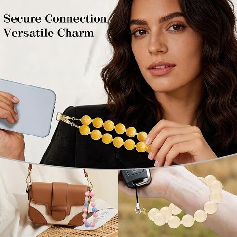 Marble Beaded Phone Wrist Strap Colorful Phones Charm Anti Theft Phones Chain Detachable Hand-Free Y2k Tops in Saudi Arabia