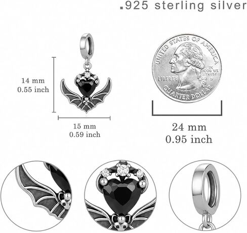 Bat Charms for Bracelets 925 Sterling Silver Halloween Gothic Charms Halloween Bat Jewelry Gifts for Women in Kuwait