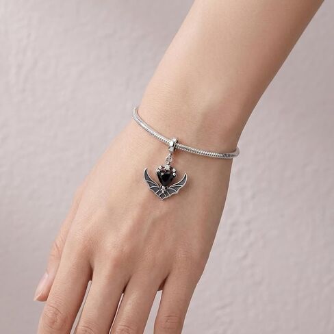 Bat Charms for Bracelets 925 Sterling Silver Halloween Gothic Charms Halloween Bat Jewelry Gifts for Women in Kuwait