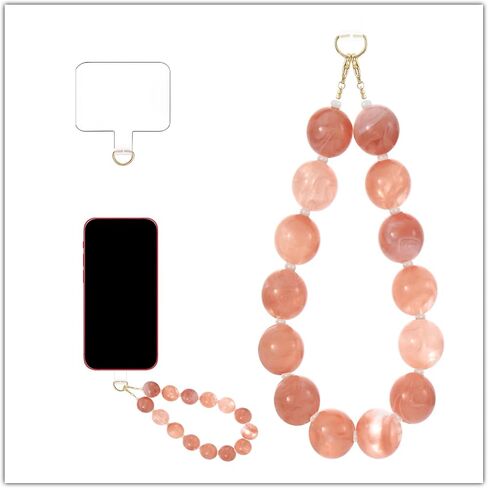 Marble Beaded Phone Wrist Strap Colorful Phones Charm Anti Theft Phones Chain Detachable Hand-Free Y2k Tops in Saudi Arabia