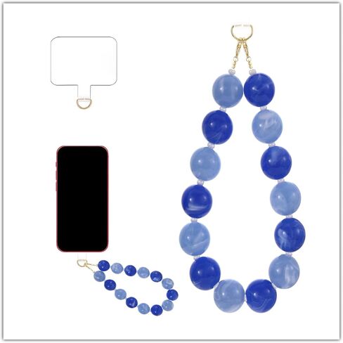 Marble Beaded Phone Wrist Strap Colorful Phones Charm Anti Theft Phones Chain Detachable Hand-Free Y2k Tops in Saudi Arabia