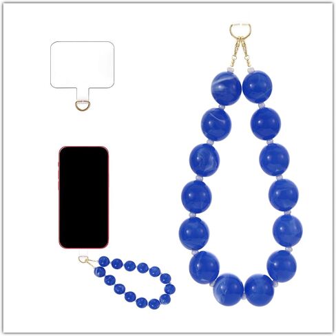 Marble Beaded Phone Wrist Strap Colorful Phones Charm Anti Theft Phones Chain Detachable Hand-Free Y2k Tops in Saudi Arabia