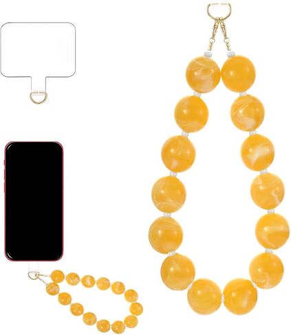 Marble Beaded Phone Wrist Strap Colorful Phones Charm Anti Theft Phones Chain Detachable Hand-Free Y2k Tops in Saudi Arabia