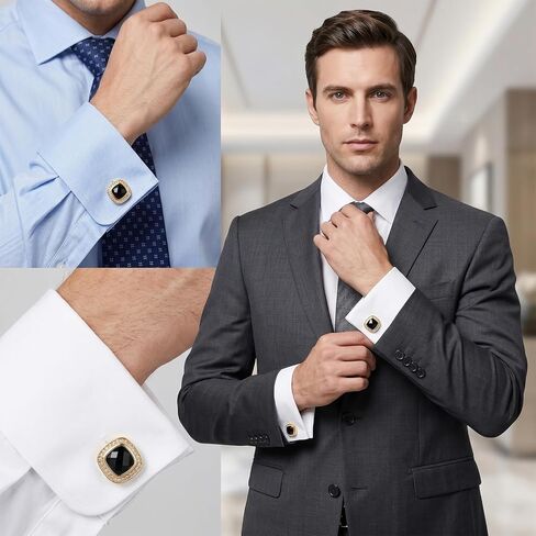 Cufflinks for Men Black Gold Diamond Crystal Cuff Links Mens Formal Wedding Business Cufflinks Sparkle Ornate Cufflink for Wedding Groom Business Husband Valentines Day Gifts Shirt Accessories in Kuwait