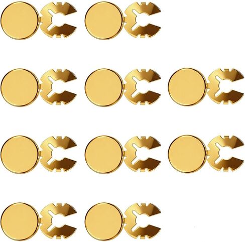 GAUEIOUR 10 Pcs Brass Round Cuff Button Cover, Flat Round Cufflinks Formal Button Covers, Detachable DIY Freedom Replacement Buttons for Blazer, Shirts, Cufflinks in Kuwait