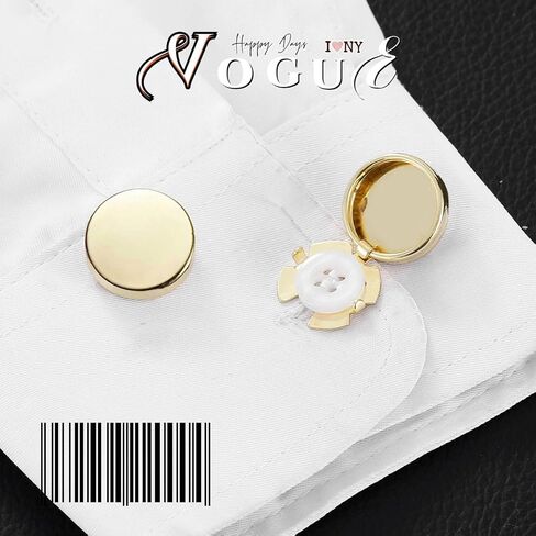 GAUEIOUR 10 Pcs Brass Round Cuff Button Cover, Flat Round Cufflinks Formal Button Covers, Detachable DIY Freedom Replacement Buttons for Blazer, Shirts, Cufflinks in Kuwait