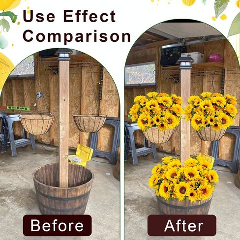 Artificial Sunflowers for Outdoors, 10 Bundles Fake Silk Sunflowers with Eucalyptus Leaves UV Resistant for Home Outside Front Door Porch Planters Garden Balcony Yard Patio Wedding Party Decor in Saudi Arabia