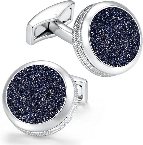 Cuff Links Mens Classic Black Cufflinks - 0.63" Round Brass Cuff Links with Knurled Texture Edge, 3-Layer Electroplating, Formal Business Shirt Accessories for Men, Durable & Anti-Fade Jewelry Gift in Saudi Arabia
