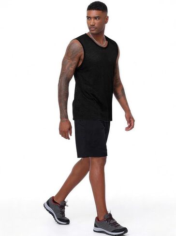 Kissonic Mens Mesh Tank Tops Workout Quick Dry Sleeveless Shirts Summer Mesh Tees for Gym in Kuwait