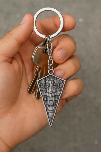 Imperial Star Destroyer Keychain – Space Fleet Warship Metal Key Ring, Sci-Fi Spaceship Collectible for Fans and Gamers in Saudi Arabia