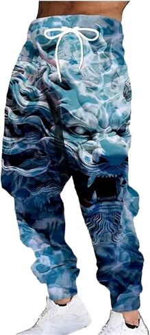 2025 ربيع وخريف جديد الرجال السراويل عارضة Sweatpants 3D الطباعة السراويل للرجال in Kuwait