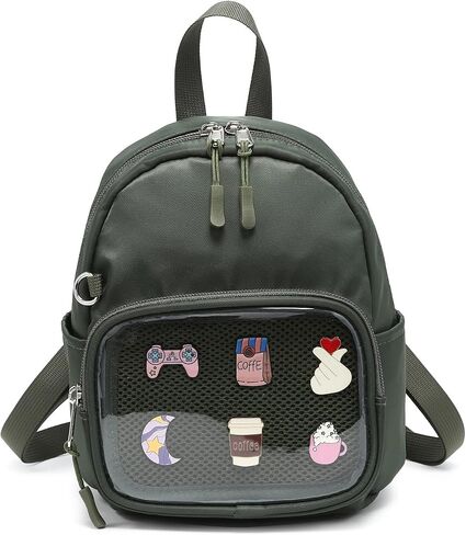 RAINBOW SMILE Small Ita Backpack with Pin Display Lightweight Nylon Backpack for Pin Collectors in Saudi Arabia