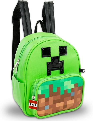 حقيبة ظهر صغيرة من Minecraft للبالغين - حزمة مع حقيبة ظهر جلدية مقاس 12 بوصة ومحفظة للعملات المعدنية للرجال والنساء بالإضافة إلى المزيد | حقيبة كتب صغيرة من Minecraft in Kuwait
