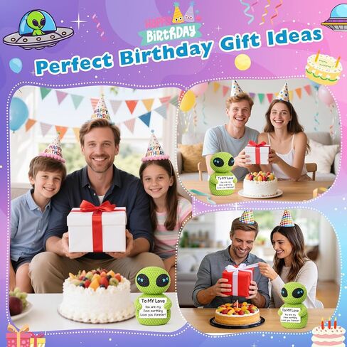 Gifts for Him Her Boyfriend Girlfriend, I Love You Anniversary Romantic Present for Couples, Mini Handmade Crochet Alien Gifts for Mothers Fathers Day Wife Husband Boyfriend Anniversary Birthday in Saudi Arabia