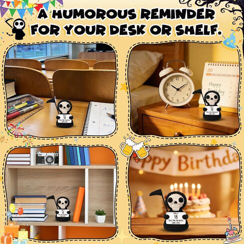Unique 18th Birthday Gifts for Women Men - Mini Handmade Crochet Grim Reaper - Adulting Funny 18 Year Old Milestone Gag Gifts for Him Her - Handmade Crochet Desk Decor in Saudi Arabia