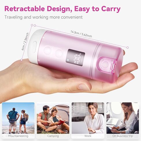 Portable Bidet - 250ml Tank Peri Bottle for Women with 5 Pressure Modes, 8 Replaceable Nozzles, 8 Hours of Continuous Use for Travel and Postpartum Use (Purple) in Saudi Arabia