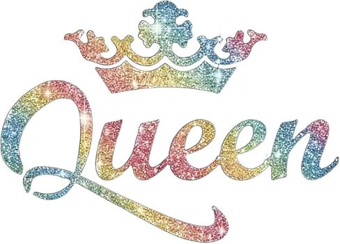 1pc Queen Crown Carner Carner Premium Premium Shimmer Shimmer Vinyl Secal Sticker لشاحنات شاحنات جدران جدران لامعة Idea Meme للسيدات سائق 5.11 * 7.08in (الفضة) in Kuwait