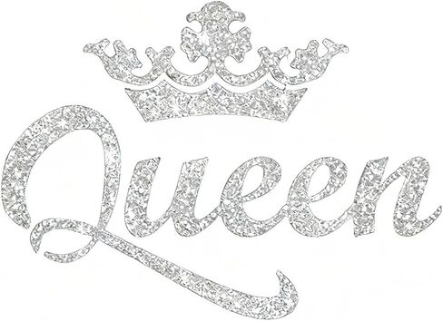 1pc Queen Crown Carner Carner Premium Premium Shimmer Shimmer Vinyl Secal Sticker لشاحنات شاحنات جدران جدران لامعة Idea Meme للسيدات سائق 5.11 * 7.08in (الفضة) in Kuwait