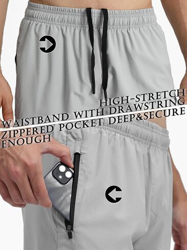 Mens Athletic Running Workout Shorts 3 Pack,Quick Dry Gym Sports Pajama Shorts for Men with Zipper Pockets Drawstring in Saudi Arabia