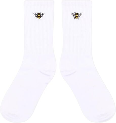 Cute Design Embroidered Cotton Socks For Men, Women & Teens, 1 Pairs, Birthday Gift. (Bee 012, Cotton) in Saudi Arabia