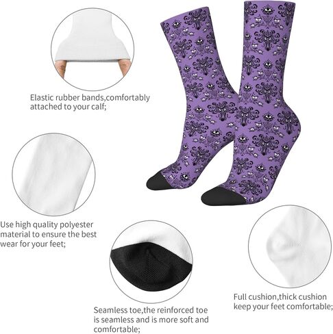Haunted the Mansion Socks For Men Women Funny Novelty Crew Socks Gifts in Saudi Arabia