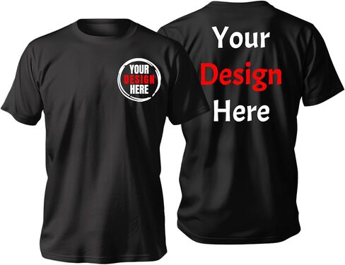 Custom T Shirts Design Your Own Bulk Customized T Shirts Unisex Personalized T Shirts Tee Add Text Logo/Photo/Image in Kuwait
