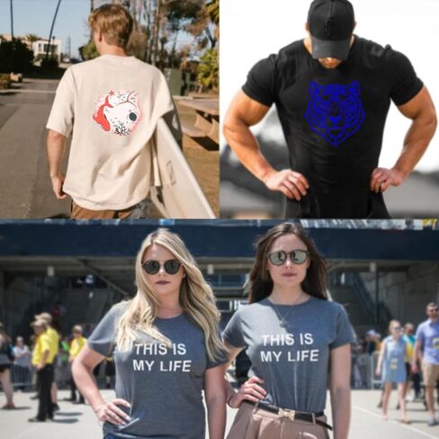 Custom T Shirts Design Your Own Bulk Customized T Shirts Unisex Personalized T Shirts Tee Add Text Logo/Photo/Image in Kuwait