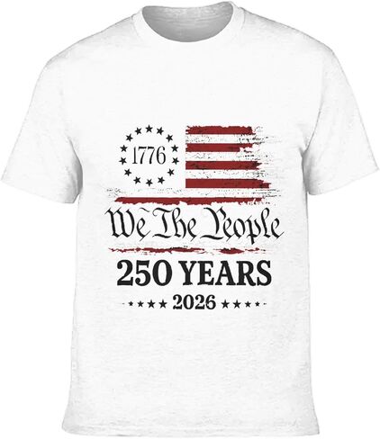 تي شيرت America 250 للرجال، تي شيرت برسومات تذكارية للذكرى السنوية الـ 250 للولايات المتحدة الأمريكية، تصميم قابل للتخصيص للاحتفال بالرابع من يوليو in Kuwait