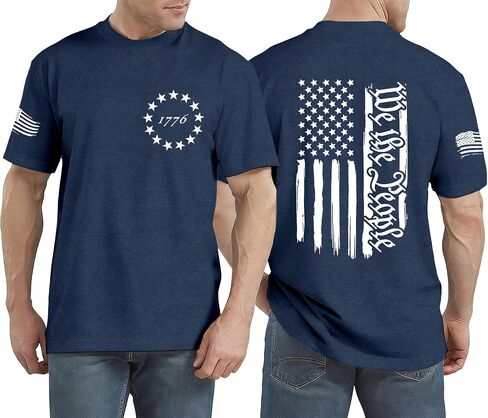USA Flag Shirt for Men 1776 American Patriotic T-Shirt 4th of July We The People Tee Tops in Saudi Arabia