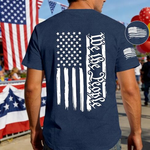 USA Flag Shirt for Men 1776 American Patriotic T-Shirt 4th of July We The People Tee Tops in Saudi Arabia