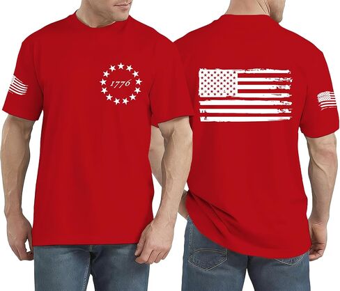 USA Flag Shirt for Men 1776 American Patriotic T-Shirt 4th of July We The People Tee Tops in Saudi Arabia