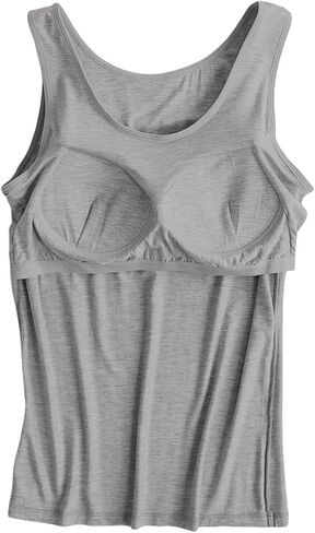 Women Tank Tops with Built in Bra Plus Size Racerback Sleeveless Shirts Casual Workout Yoga Camisole Comfy Undershirt in Saudi Arabia